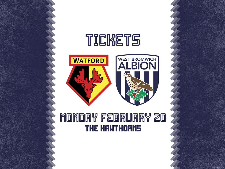 A ticket graphic for Albion's trip to Watford
