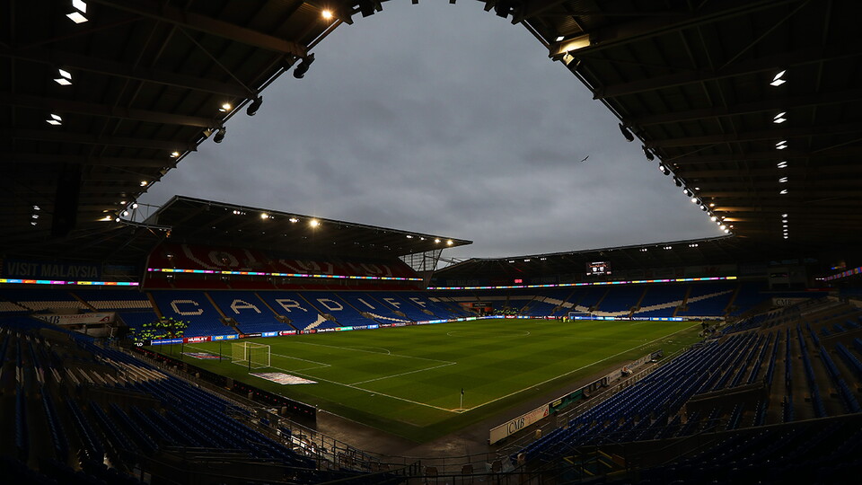 The Cardiff City Stadium under the lights