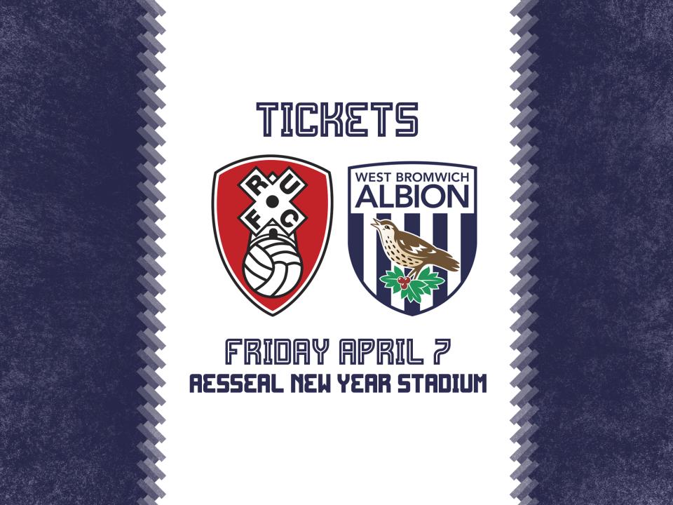 A ticket graphic for Albion's trip to Rotherham United