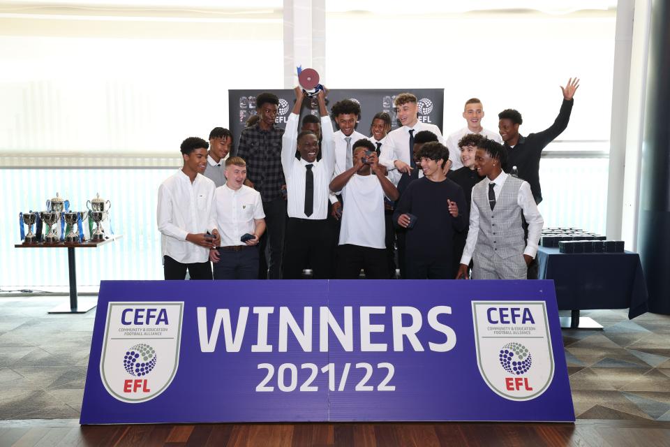 Sandwell College Post 16 received winners trophy at Wembley Stadium