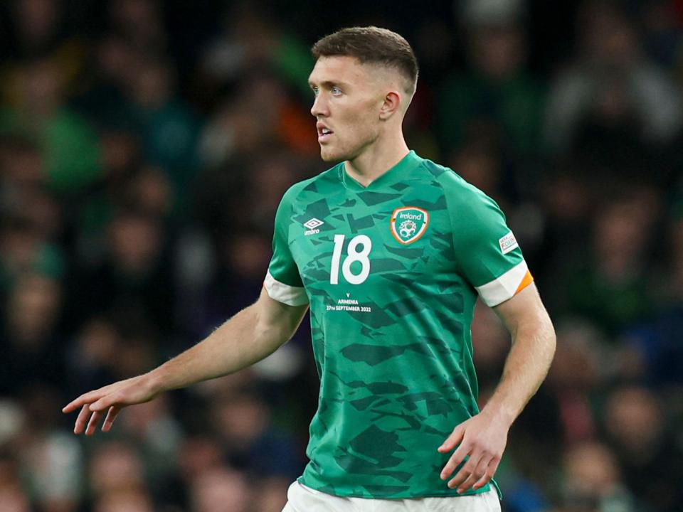 Dara O'Shea in action for Ireland