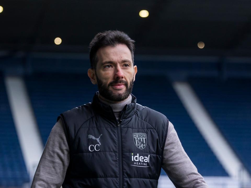 Carlos Corberán arrives at The Hawthorns on matchday