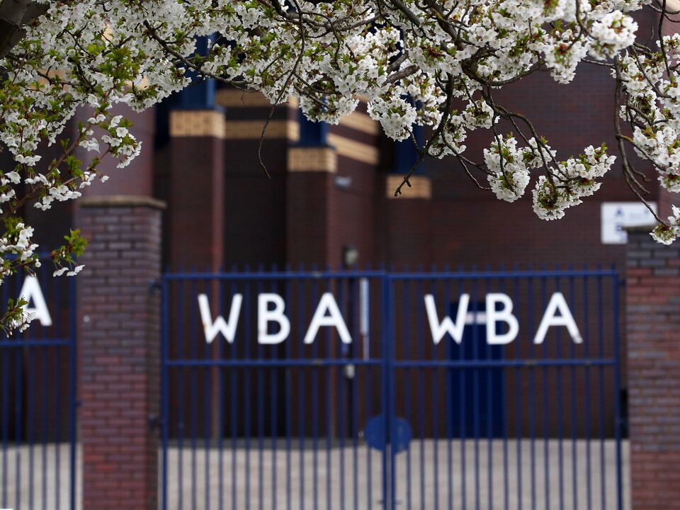 WBA sign on the gates outside the Smethwick End