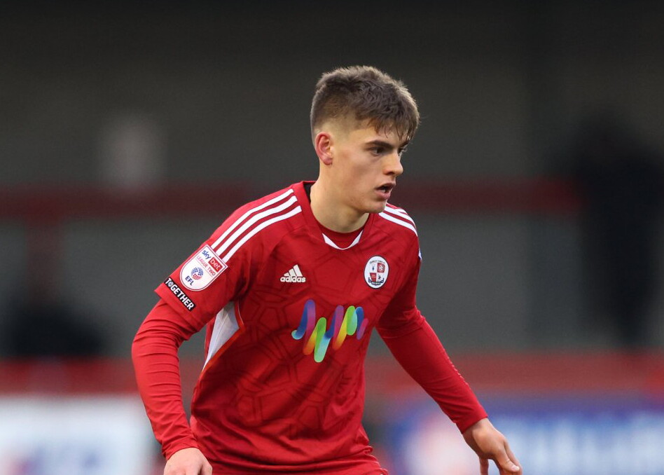 Tom Fellows in action for Crawley Town.