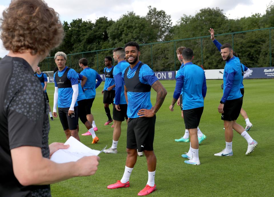 Darnell Furlong smiling before a training session 