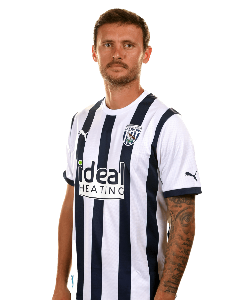An official club photo of Albion midfielder John Swift for the 2023/24 season
