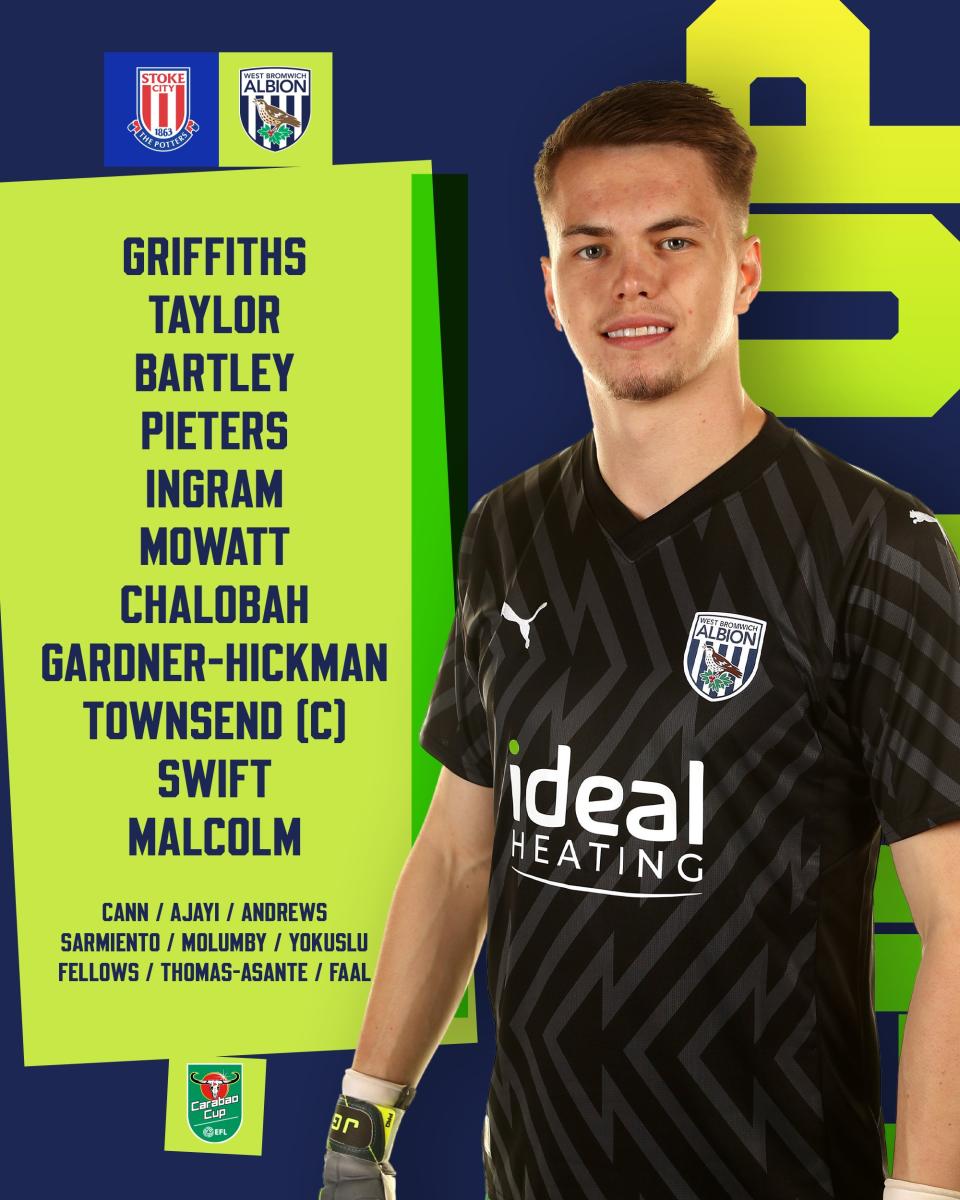 A graphic displaying Albion's starting XI against Stoke