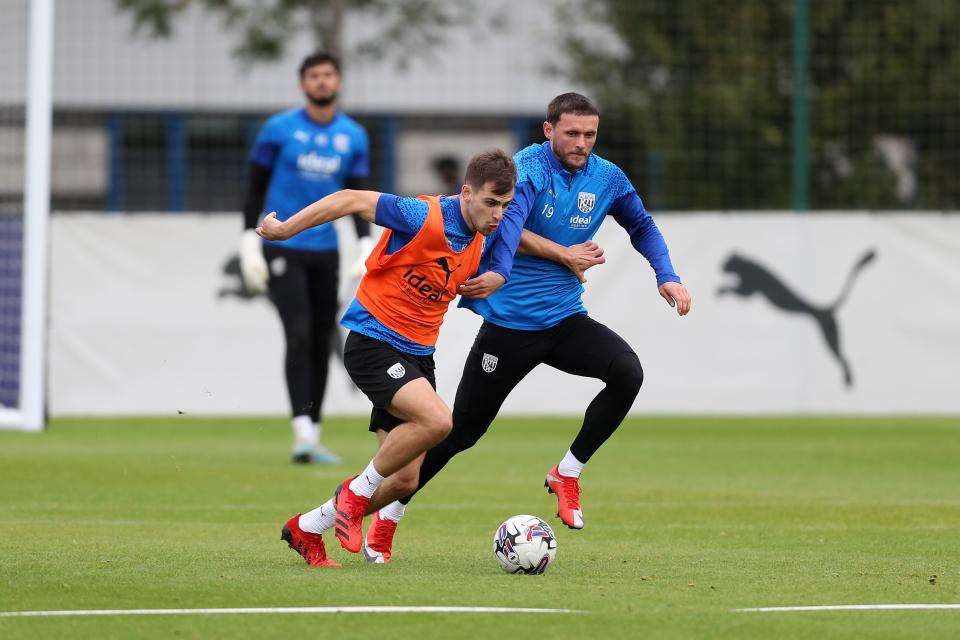 Jayson Molumby and John Swift in Albion training.
