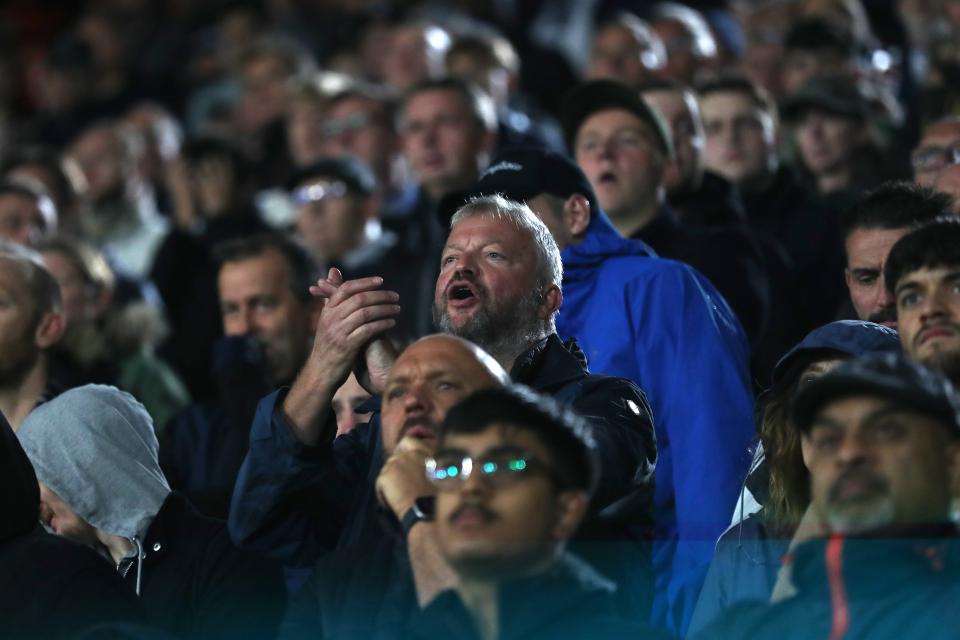 Albion fans supporting the team.