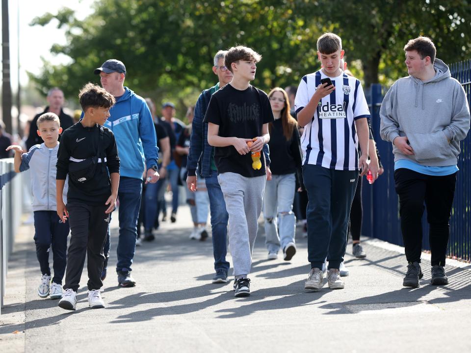 An image of Albion supporters arriving at The Hawthorns