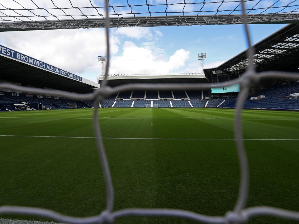 An image of The Hawthorns from behind the goal