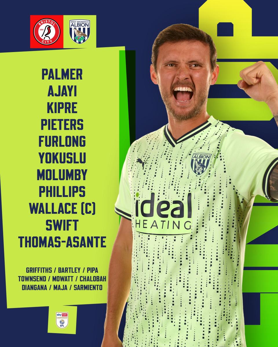 Albion's line up against Bristol City
