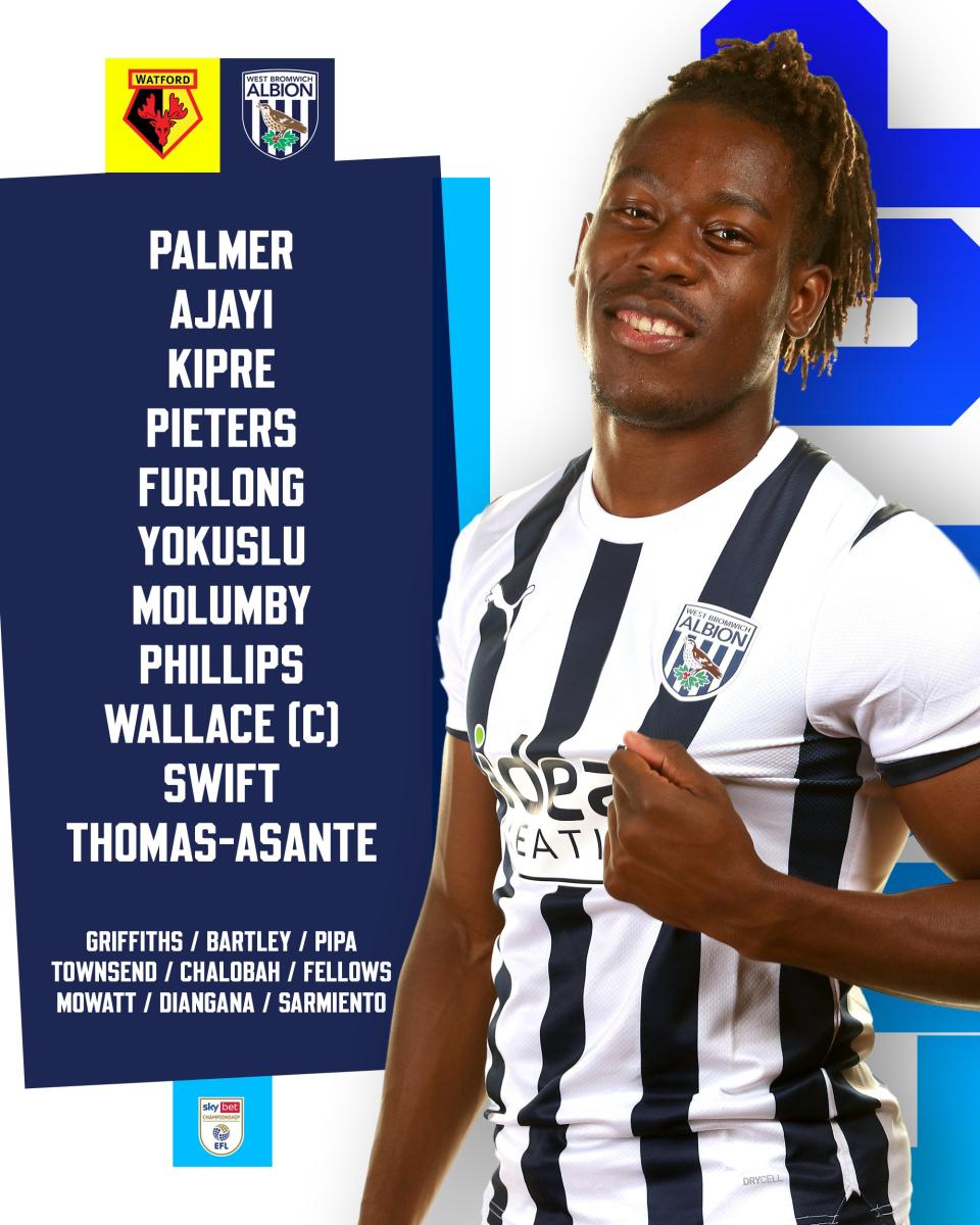 An image of Albion's starting XI against Watford
