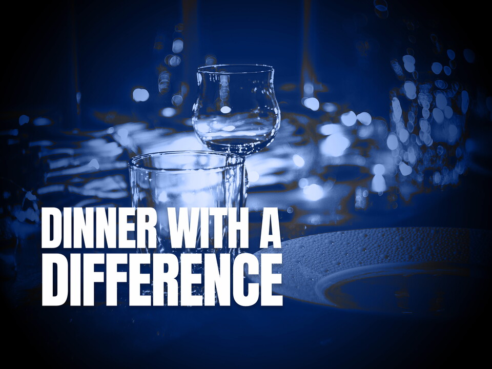 Table with cutlery, with blue tint and vignette.