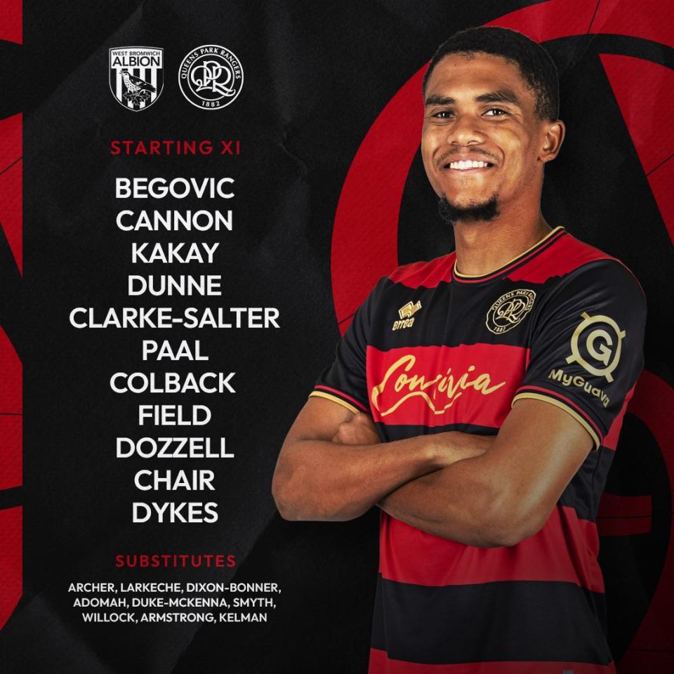 QPR's team against Albion