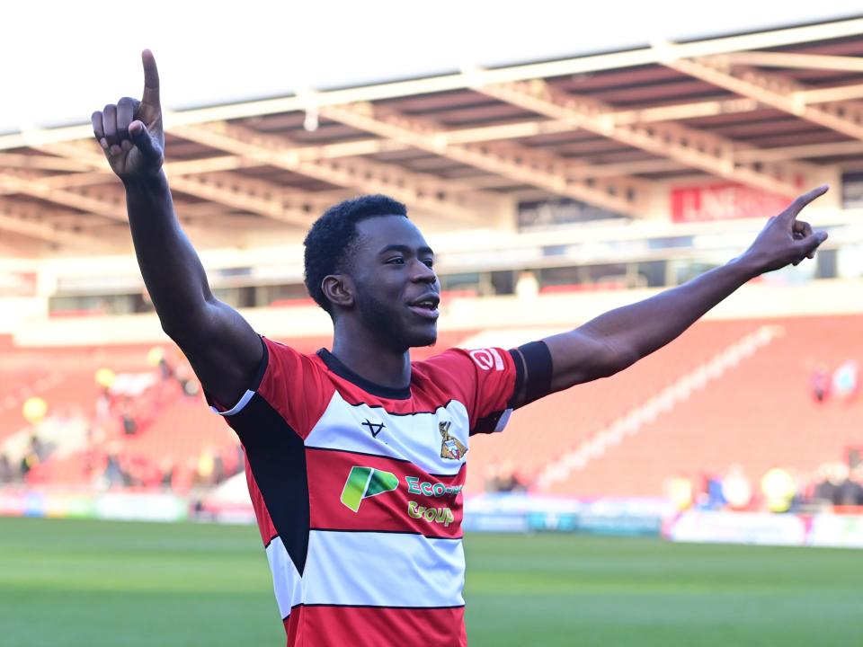 An image of Mo Faal celebrating