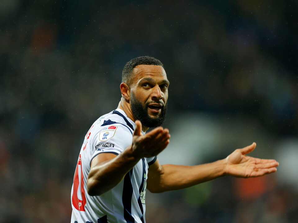 A photo of Matt Phillips celebrating after scoring v Hull at The Hawthorns in the 23/24 season