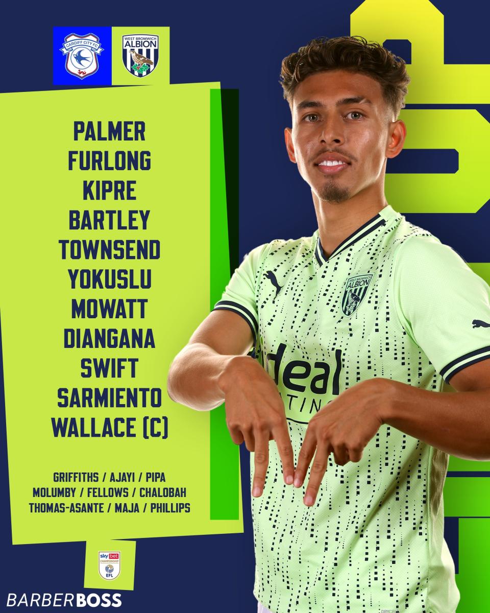 Albion's starting XI v Cardiff