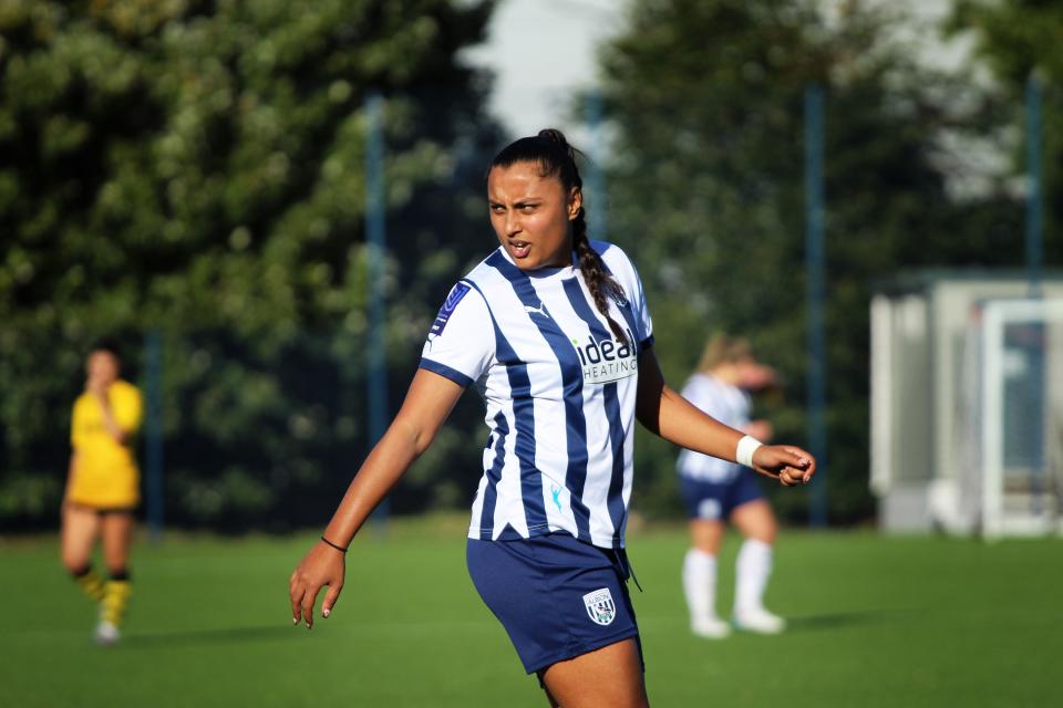 Simran Jhamat in home Albion colours.