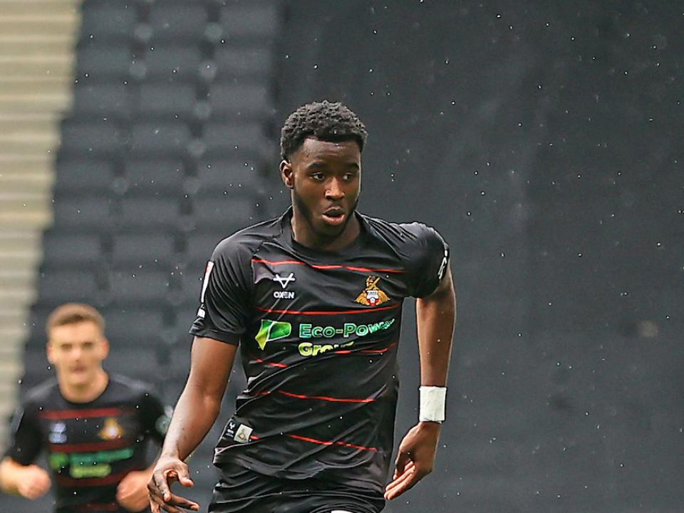 Mo Faal in action away from home for Doncaster Rovers