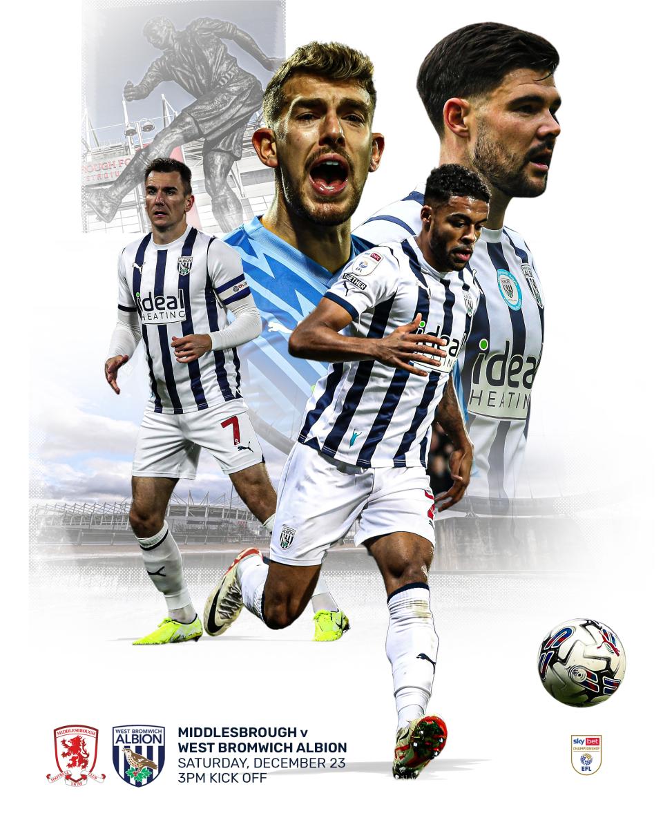 A pre-match graphic for Albion's game against Middlesbrough