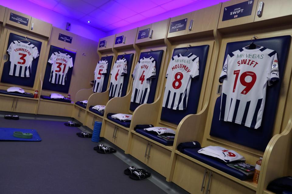 An image of the dressing room ahead of the Stoke game