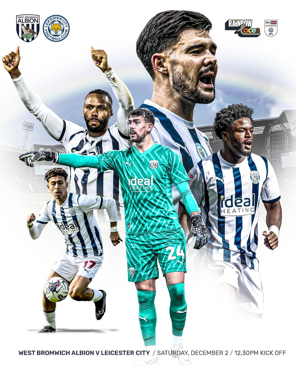 A pre-match graphic for Albion's game against Leicester