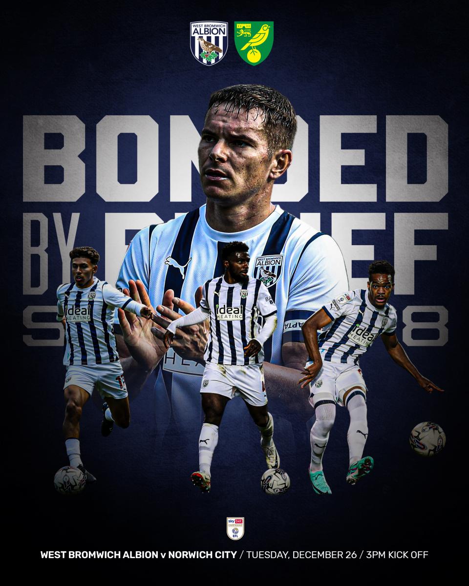 A matchday graphic for Albion's game against Norwich