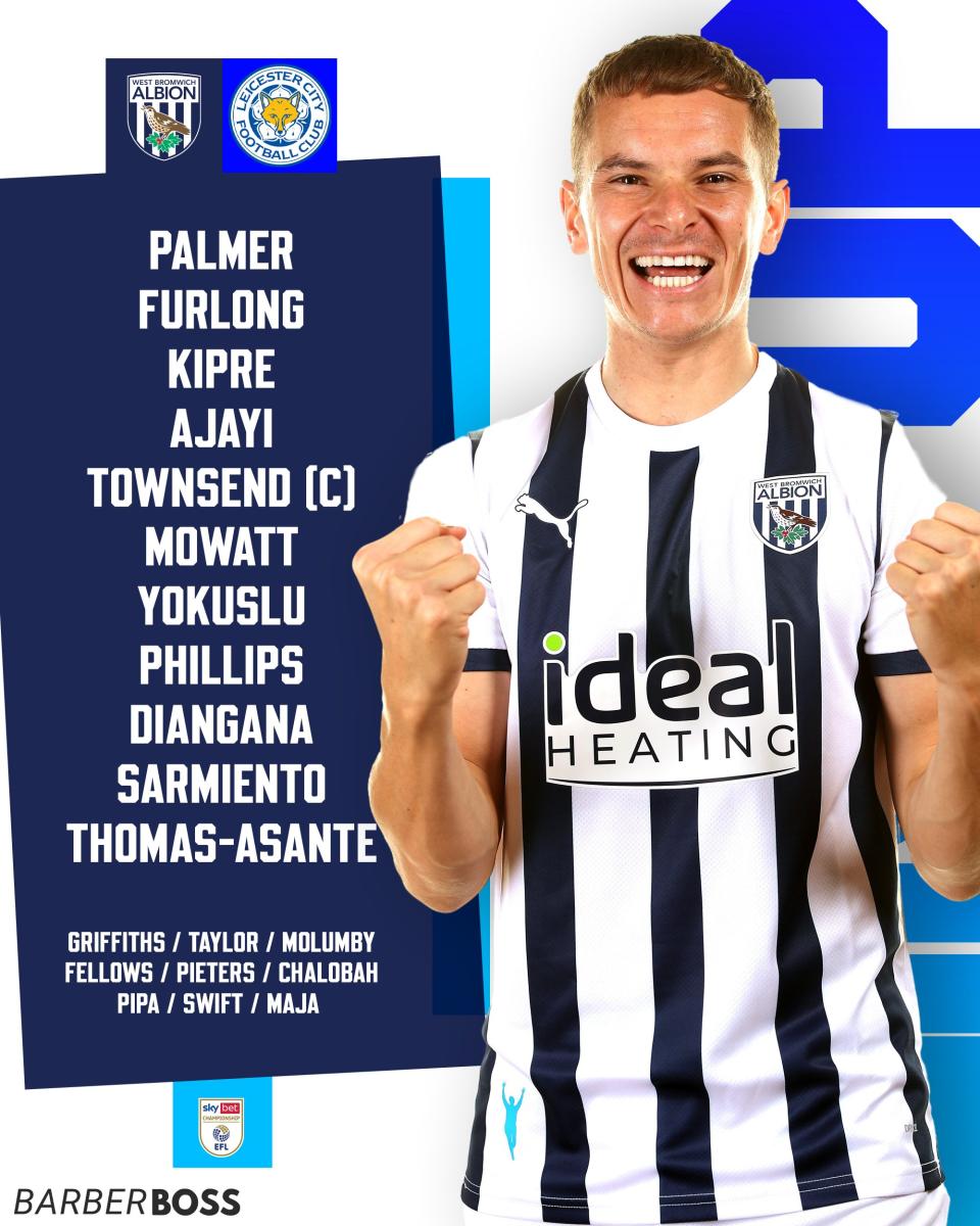 A graphic displaying Albion's starting XI v Leicester