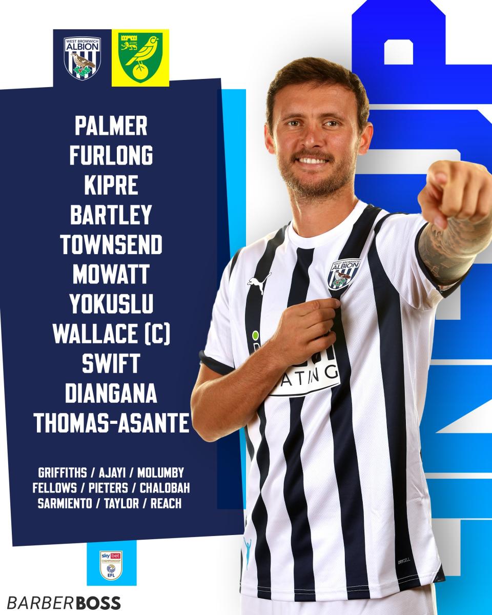 Albion's starting XI v Norwich
