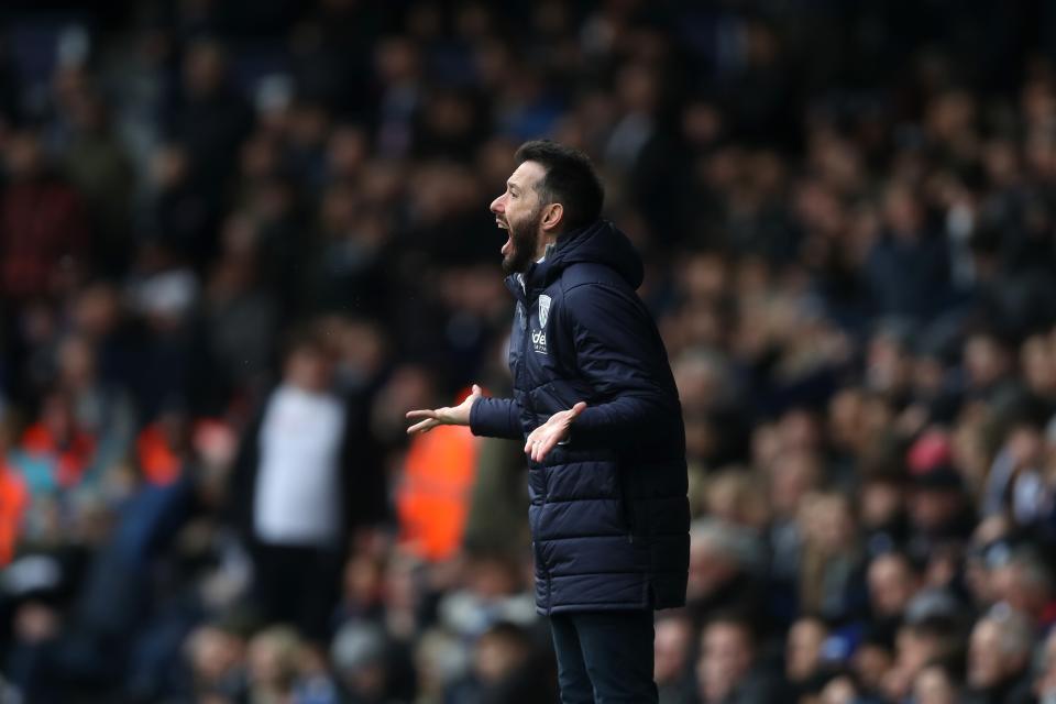 Carlos Corberán on the sideline against Wolves