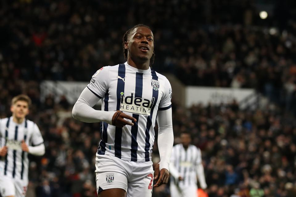 Brandon Thomas-Asante celebrates scoring his second goal against Blackburn 
