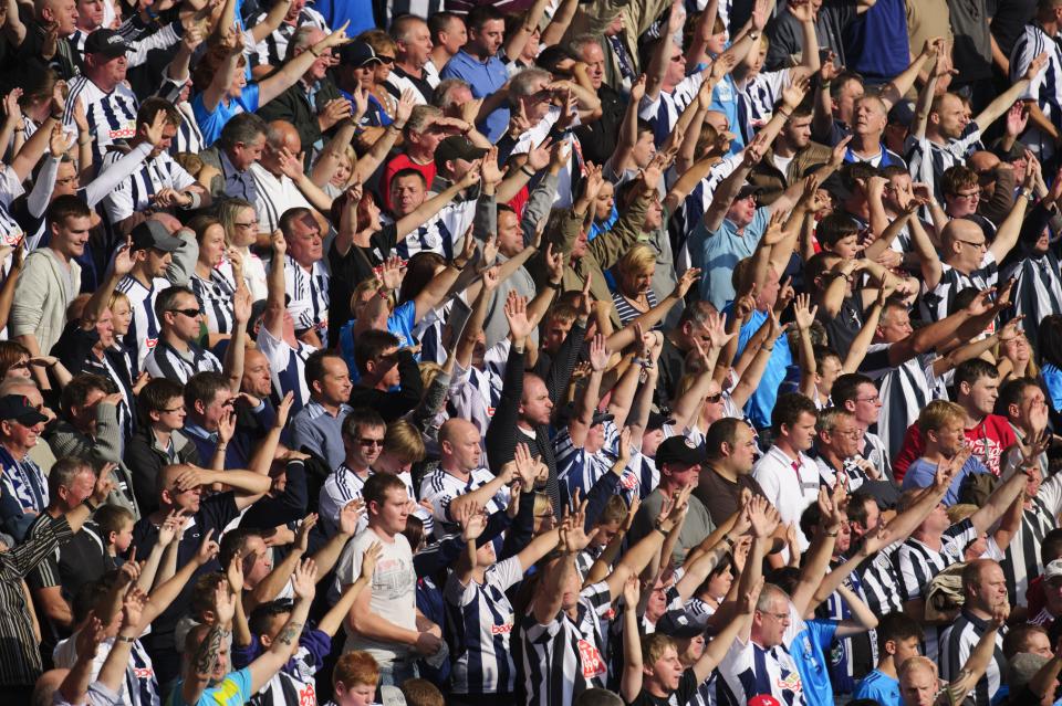 Albion fans cheering on their team against Wolves in a previous fixture