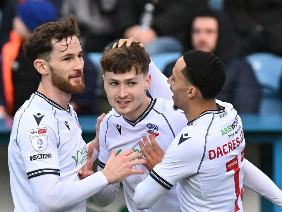 A photo of Zac Ashworth celebrating a goal he scored for Bolton