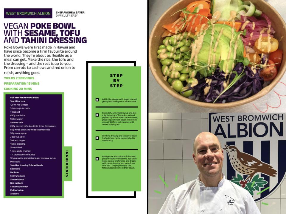 A recipe for club chef Andy Sayer's vegan poke bowls