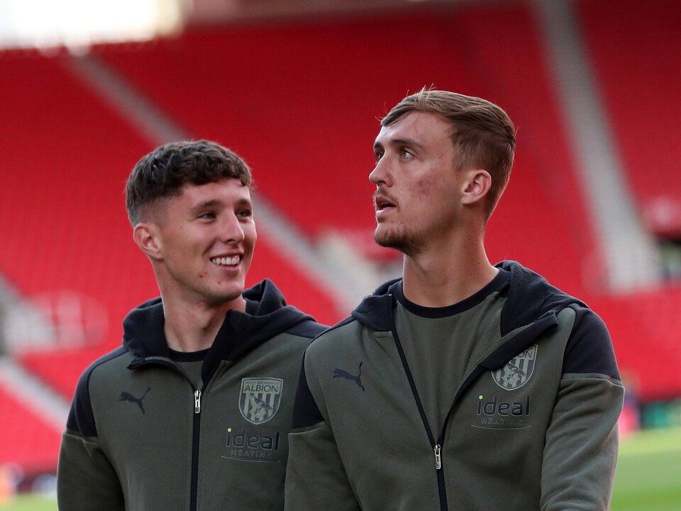 Ronnie Hollingshead and Jamie Andrews in Albion tracksuits