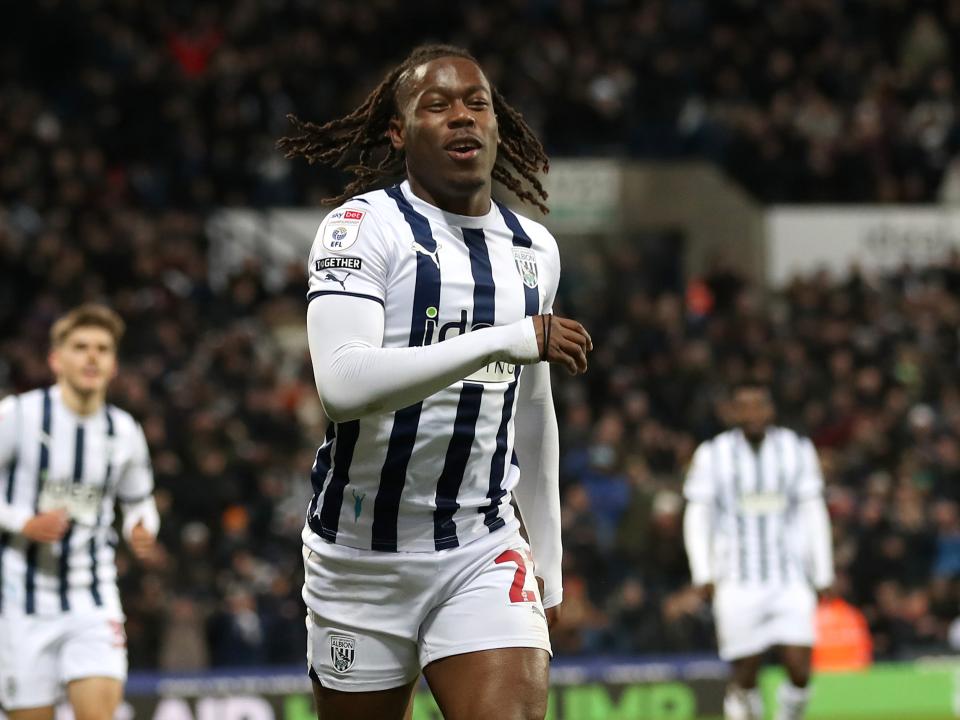 Brandon Thomas-Asante celebrates his second goal against Blackburn