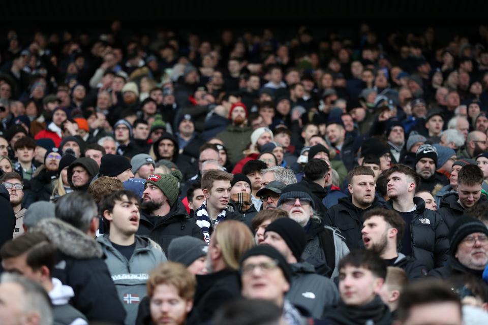 A general view of Albion fans at Norwich City's Carrow Road