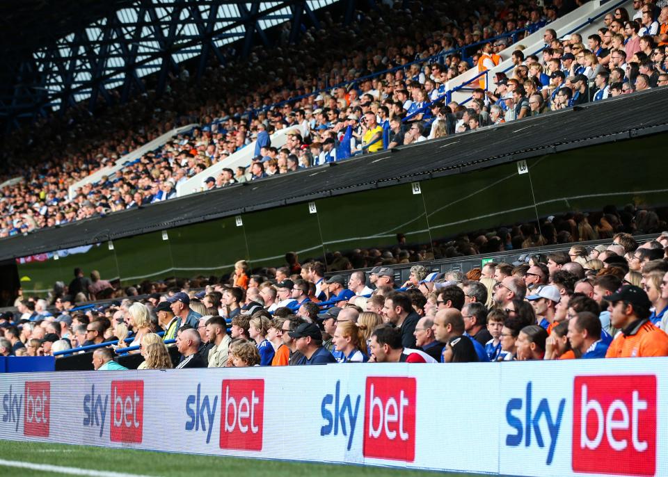 Supporters inside Portman Road 