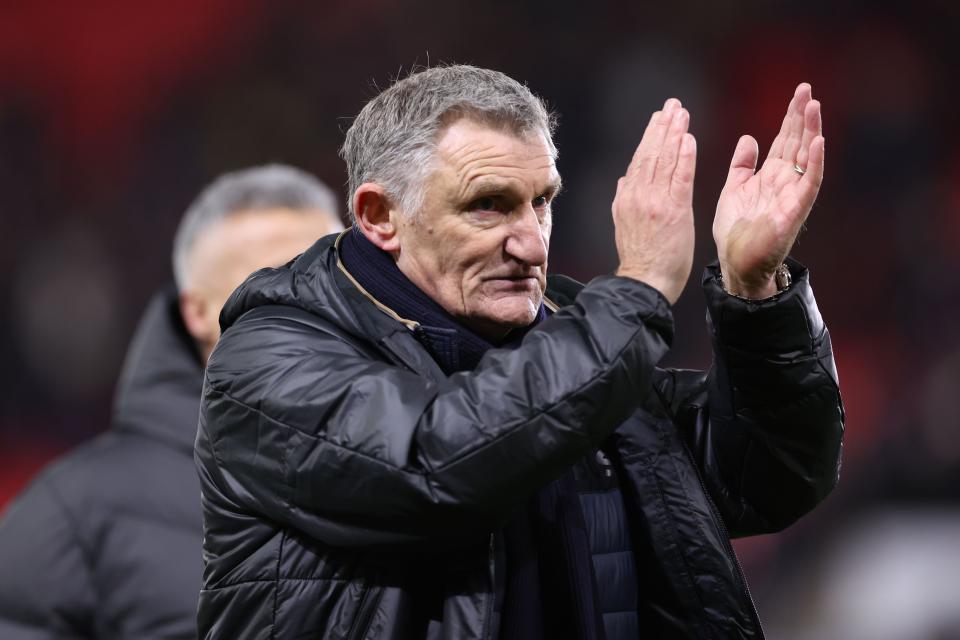 Tony Mowbray applauding Birmingham supporters