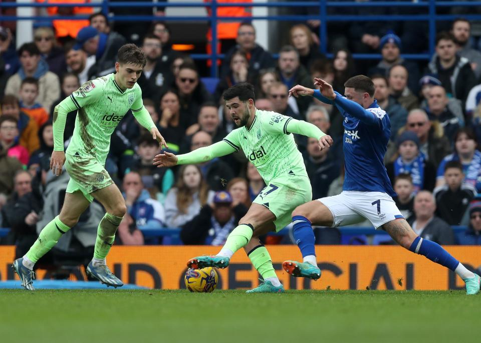 Albion in action against Ipswich Town.