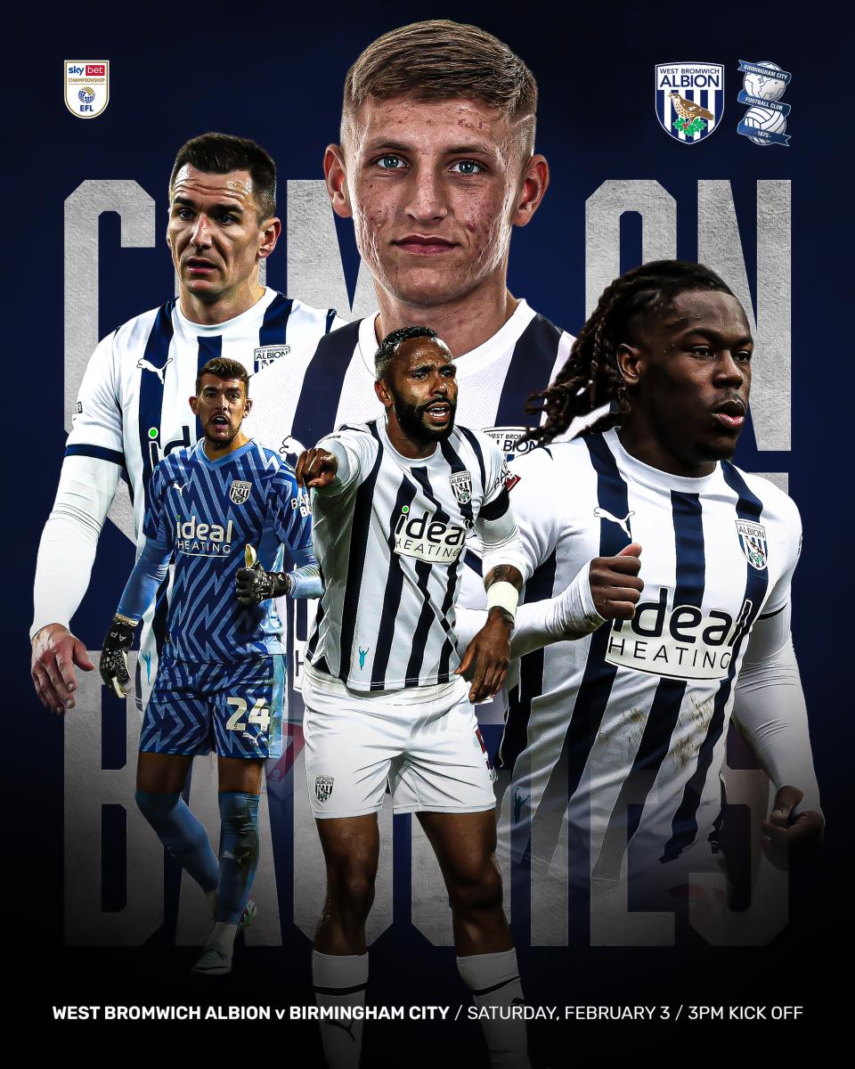A pre-match graphic for Albion's game against Birmingham