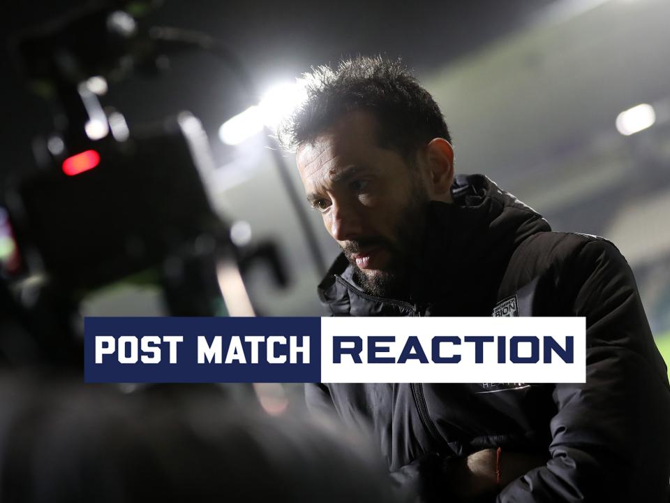 Carlos Corberán is interviewed after Albion's win at Home Park