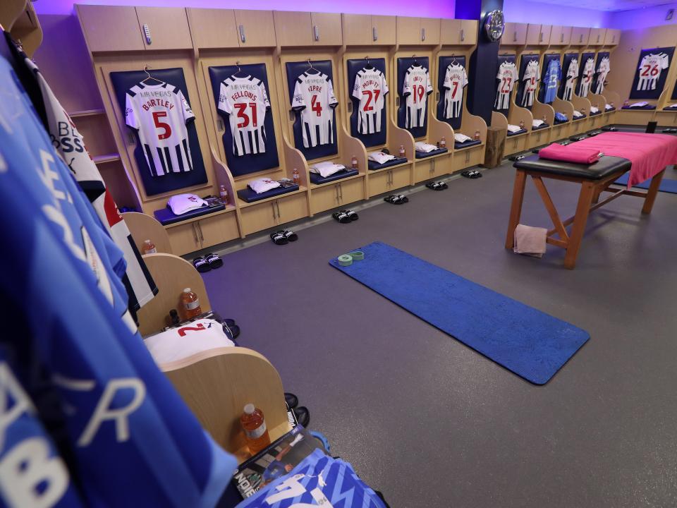 An image of the dressing room pre Blues