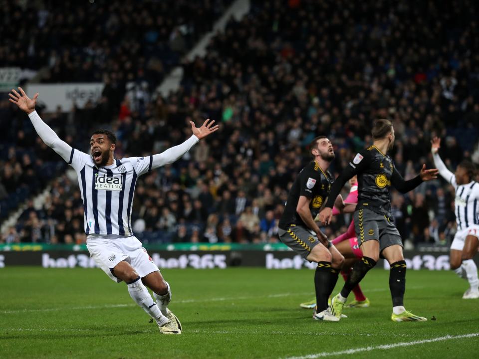 An image of Darnell Furlong appealing for a penalty