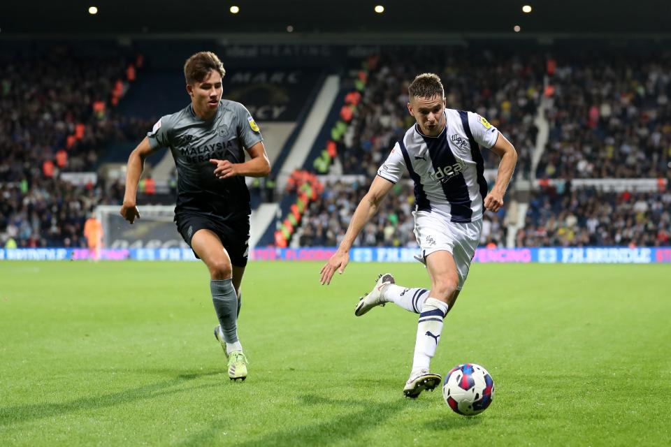 Conor Townsend on the ball against Cardiff in August 2022