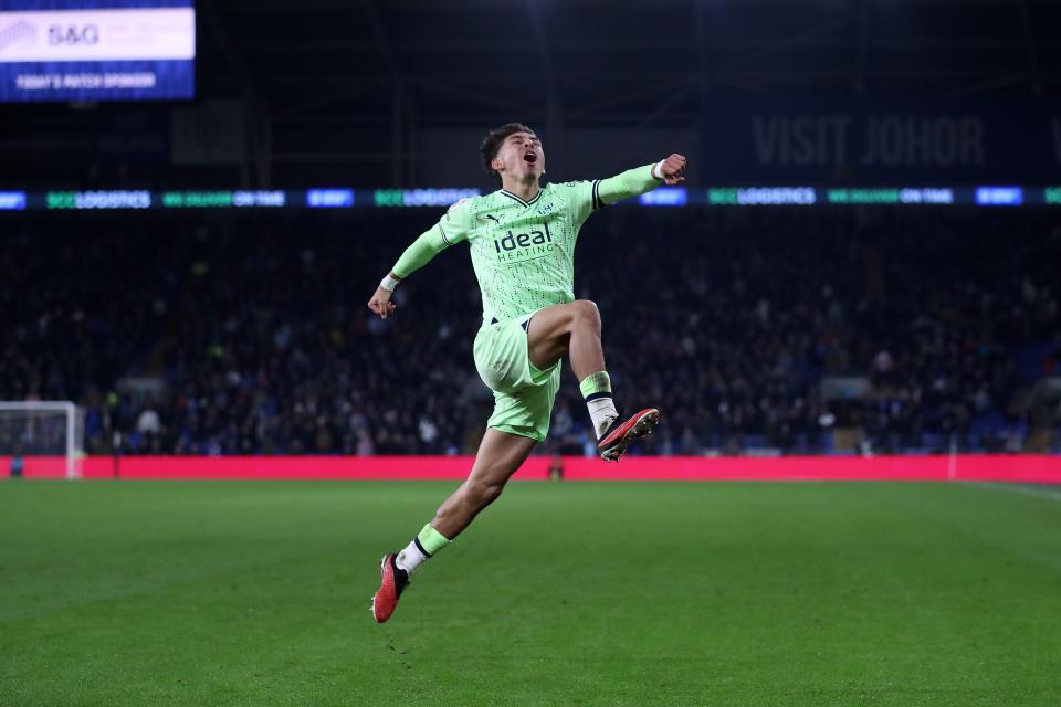 Jeremy Sarmiento celebrates scoring against Cardiff City