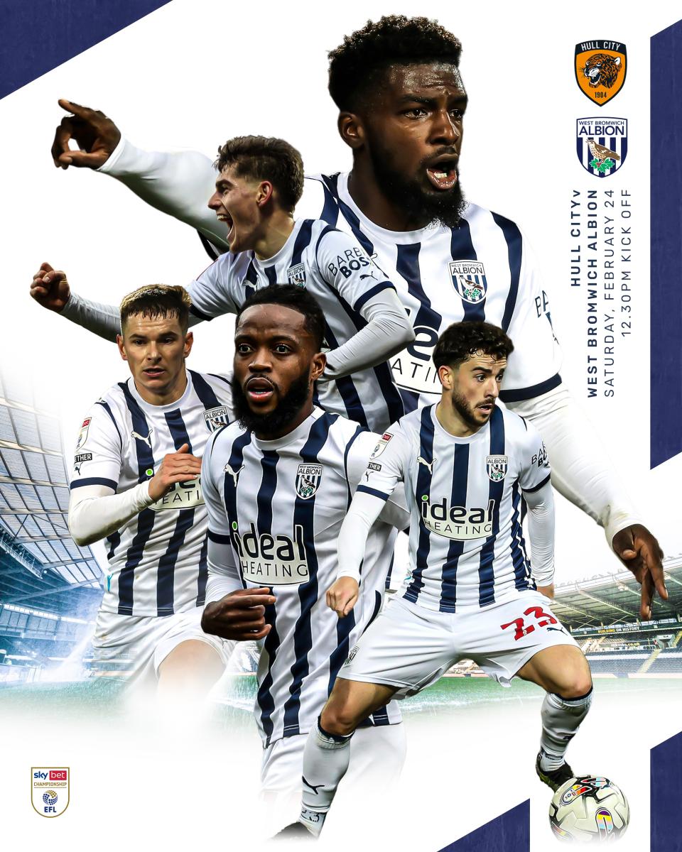 A matchday graphic for Albion's game against Hull
