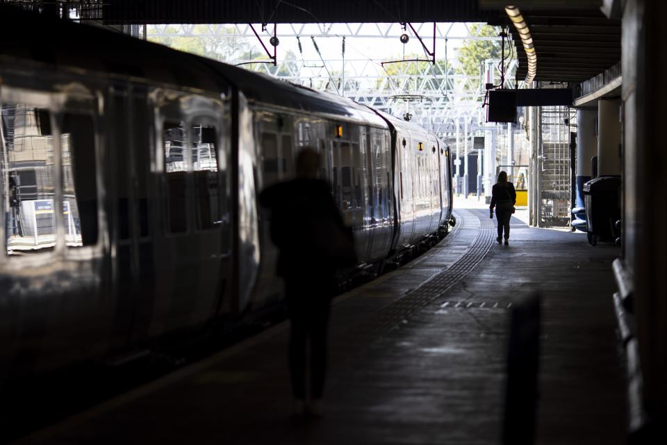 A train waiting at a train station