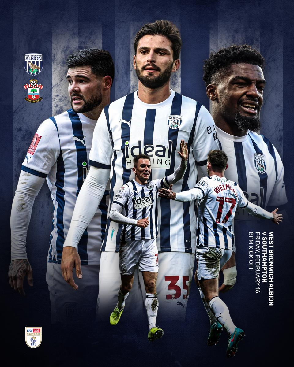 A pre-match graphic for Albion's game against Southampton